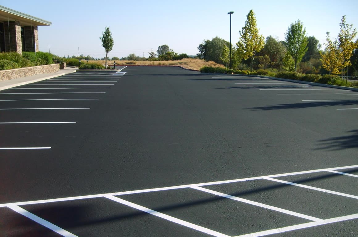 Finished commercial parking lot