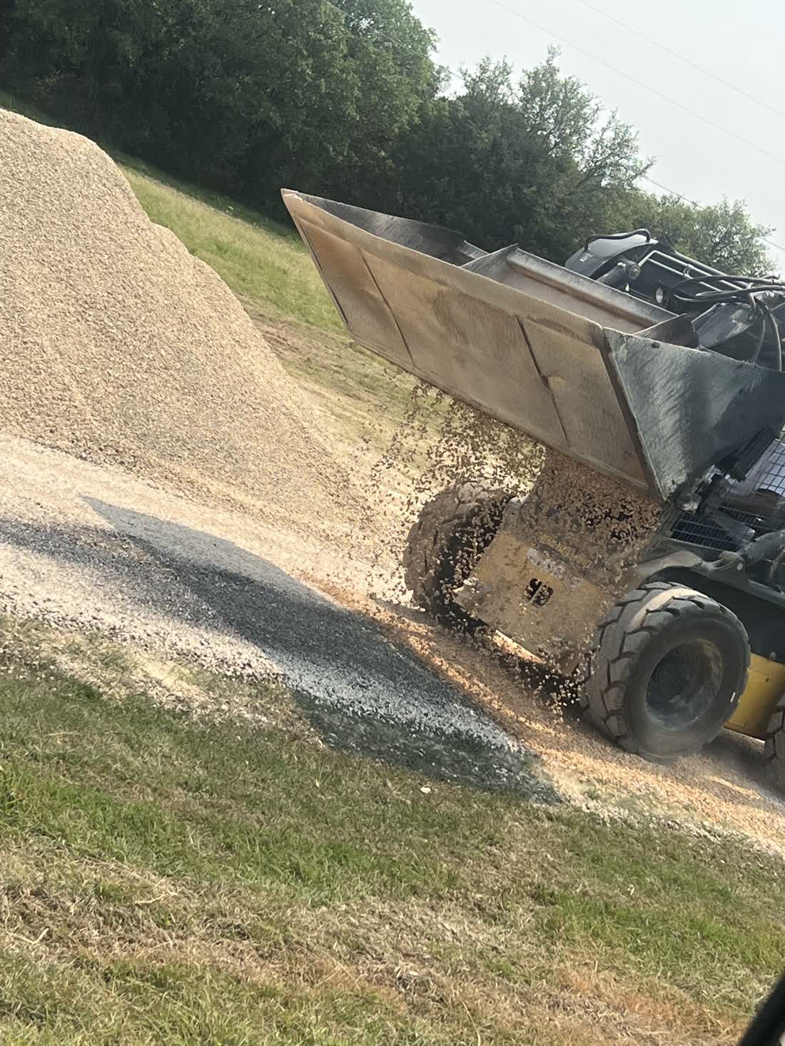 Chip seal aggregate stockpile